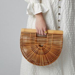 Cult Gaia Ark Bag Small Bamboo Basket Beach Picnic
